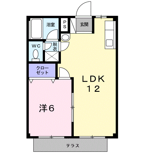 シティハイツ藤(1LDK/1階)の間取り写真