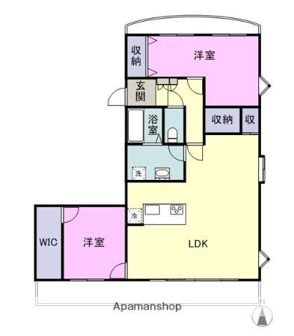 リルームス高城駅前(2LDK/2階)の間取り写真