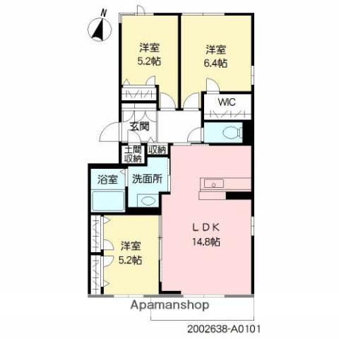 プリモ中島(3LDK/1階)の間取り写真