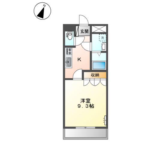 ライトニングフォレスト(1K/1階)の間取り写真