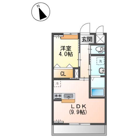 ラヴィングホーム(1LDK/1階)の間取り写真