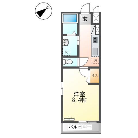 ユーロピュア彩(1K/2階)の間取り写真