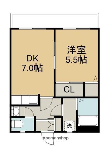 エトワール富士見(1DK/3階)の間取り写真
