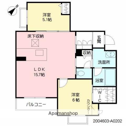 BEREO LUCE 三芳(2LDK/2階)の間取り写真