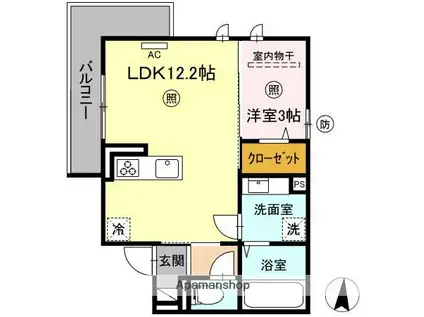 PREMILIFE寿町(1LDK/2階)の間取り写真