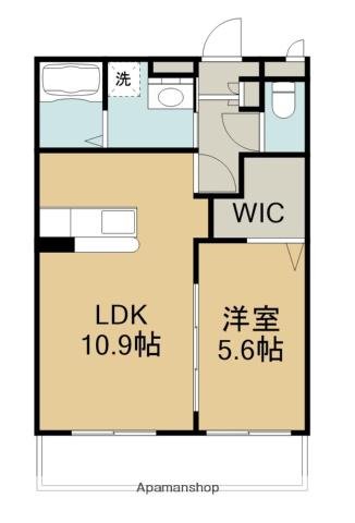 ユーミーマンション別府石垣2ND(1LDK/4階)の間取り写真