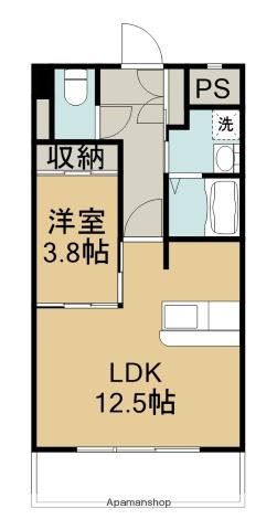 SEAGARDEN船小路(1LDK/2階)の間取り写真
