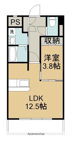 SEAGARDEN船小路(1LDK/4階)の間取り写真