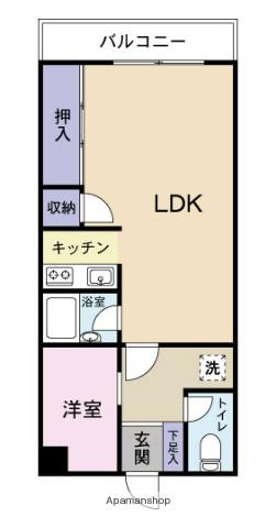 サンシティ吉成(1LDK/6階)の間取り写真