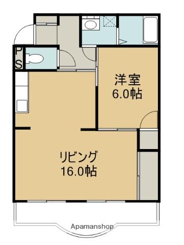 だいきゅうビルB(1LDK/1階)の間取り写真