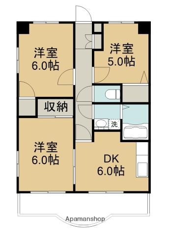 DREAM.M仲町(3DK/3階)の間取り写真