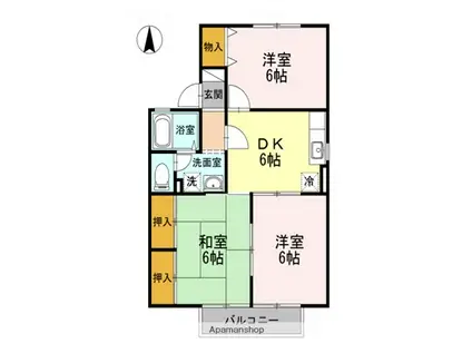 サニーハウスさとうB(3DK/1階)の間取り写真