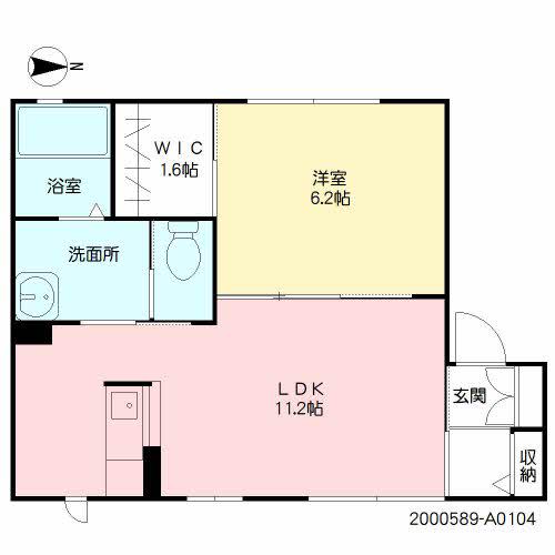 グランディール(1LDK/1階)の間取り写真