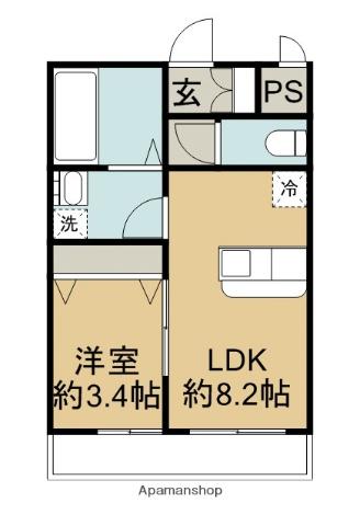 アビィターレ大石(1LDK/3階)の間取り写真