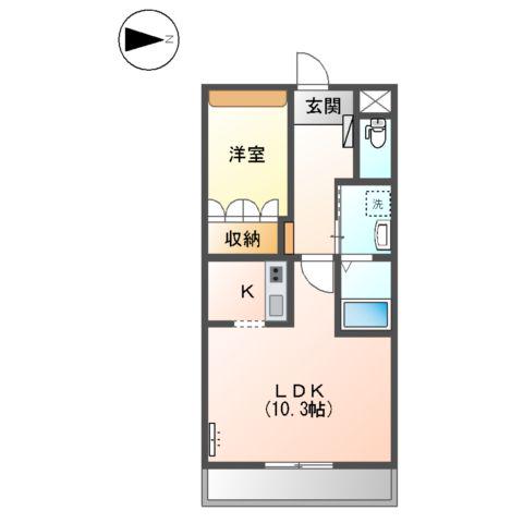 ブルーム 千歳(1LDK/1階)の間取り写真