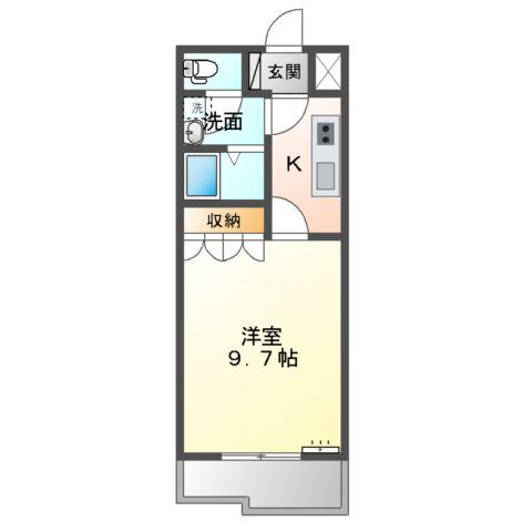 コンフォール錦(1K/2階)の間取り写真