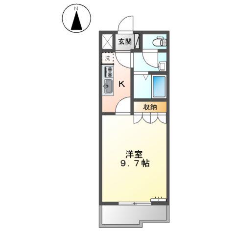 コンフォール錦(1K/1階)の間取り写真