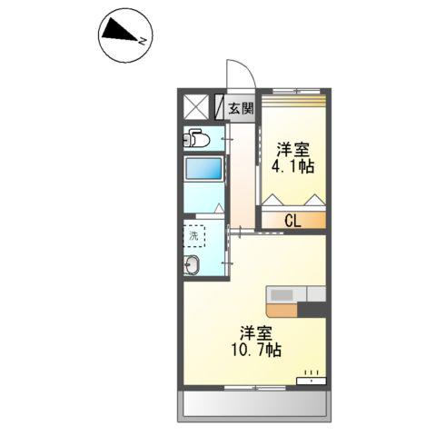 ベルモンターニュ(1LDK/6階)の間取り写真