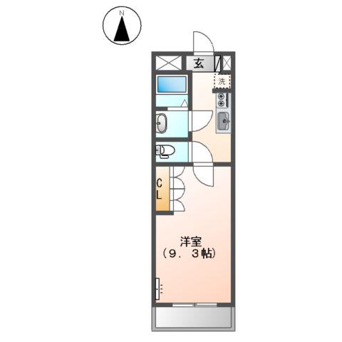 シャンテ加納(1K/1階)の間取り写真