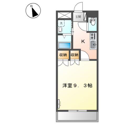 エール モーヴ ボヌール(1K/1階)の間取り写真