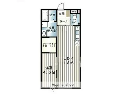 BOXーM イースト(1LDK/2階)の間取り写真