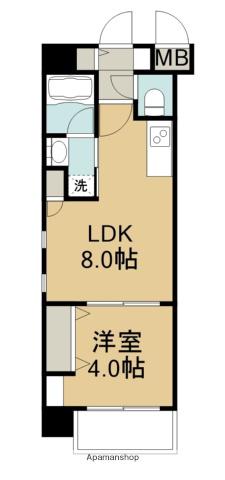 サンロージュ大分駅前(1LDK/6階)の間取り写真