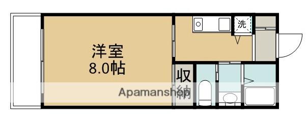 ラセーヌ賀来弐番館(1K/6階)の間取り写真