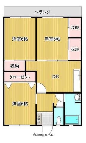 スカイコート大石町NO1(3DK/6階)の間取り写真
