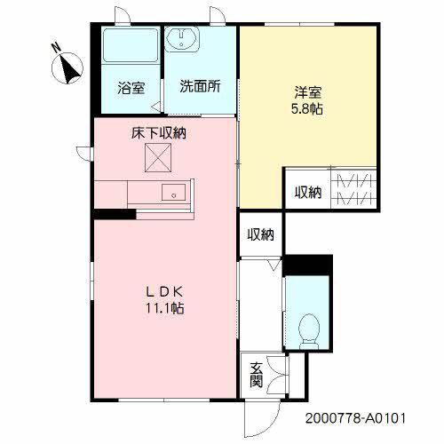 MSスクエアⅢ(1LDK/1階)の間取り写真