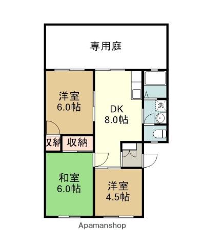 すみれハウス(3DK/1階)の間取り写真