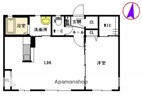 ストリーム(1LDK/1階)の間取り写真