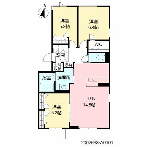 プリモ中島 (3LDK/1階)の間取り写真