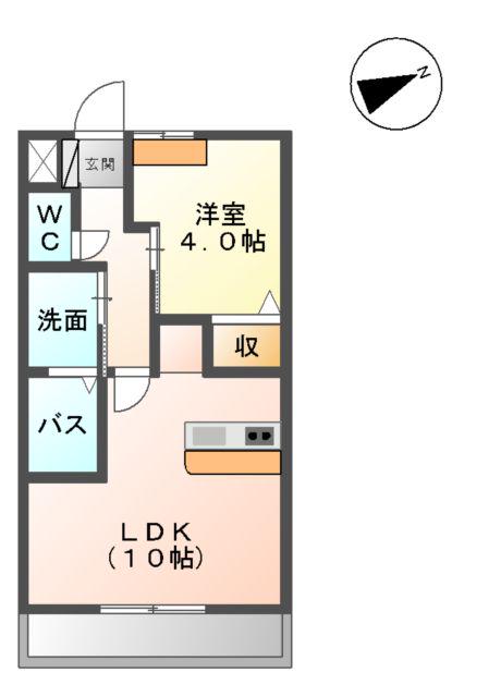 シャングリシーヌⅡ(1LDK/2階)の間取り写真