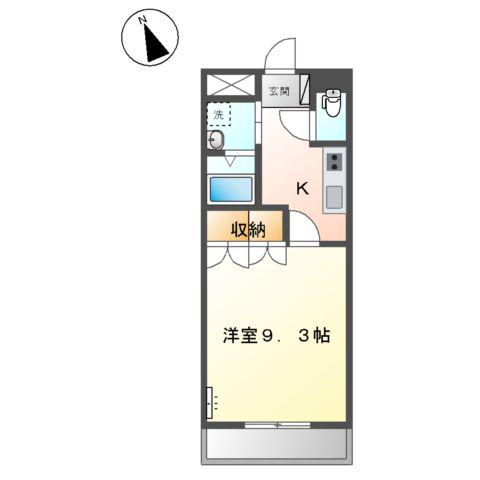 エール モーヴ ボヌール(1K/2階)の間取り写真