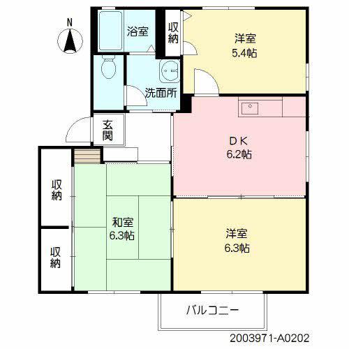 エミネンス明磧Ⅰ(3DK/2階)の間取り写真