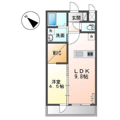 サン・ディライト下判田(1LDK/2階)の間取り写真