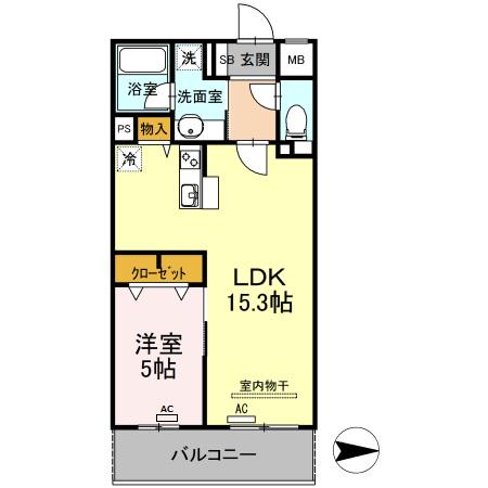 DIMORARE(1LDK/4階)の間取り写真