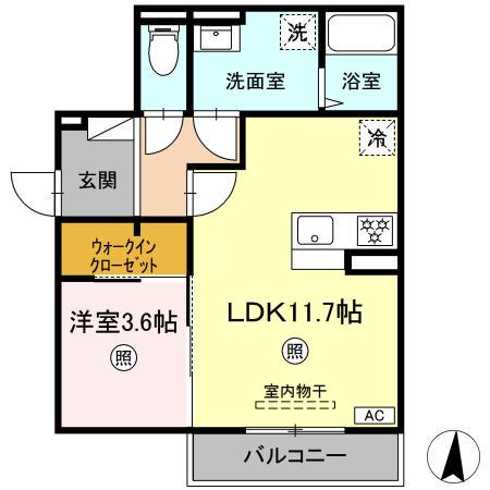 PREMILIFE須賀(1LDK/2階)の間取り写真