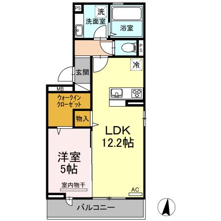 アン・シャトウⅡ(1LDK/2階)の間取り写真