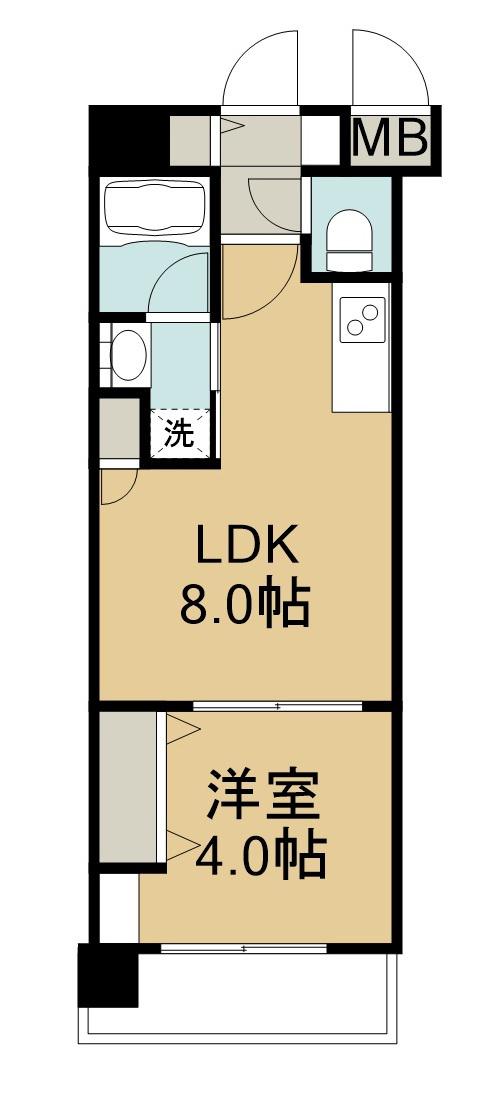 サンロージュ大分駅前(1LDK/5階)の間取り写真