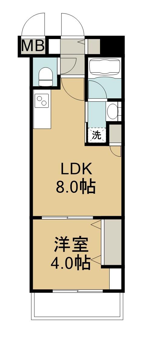 サンロージュ大分駅前(1LDK/10階)の間取り写真