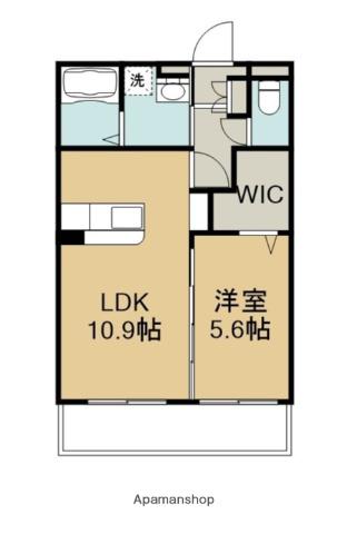 YM明野西二丁目(1LDK/1階)の間取り写真