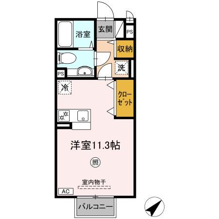 アベニール羽田(ワンルーム/2階)の間取り写真