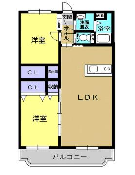 キャピタルマンション(2LDK/3階)の間取り写真