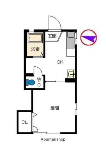 ディアス牧A(1K/1階)の間取り写真