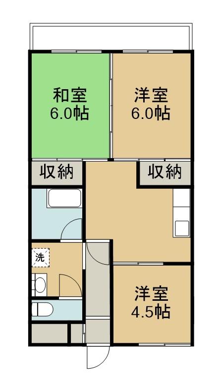 阿部ビル(3DK/1階)の間取り写真