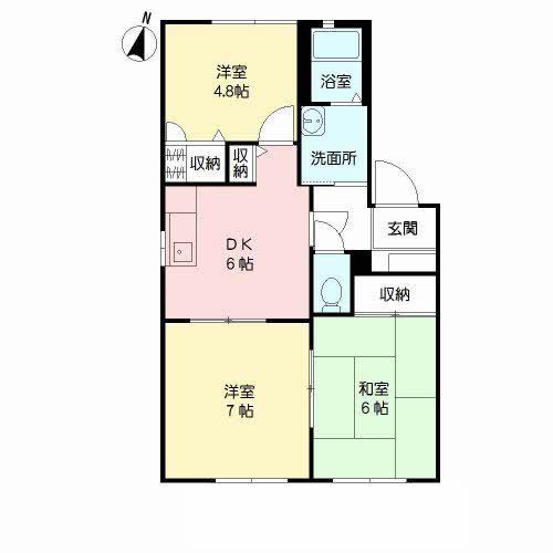 サウダージ (3DK/1階)の間取り写真