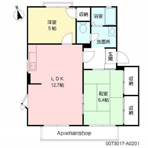 グレイス若宮(2LDK/2階)の間取り写真