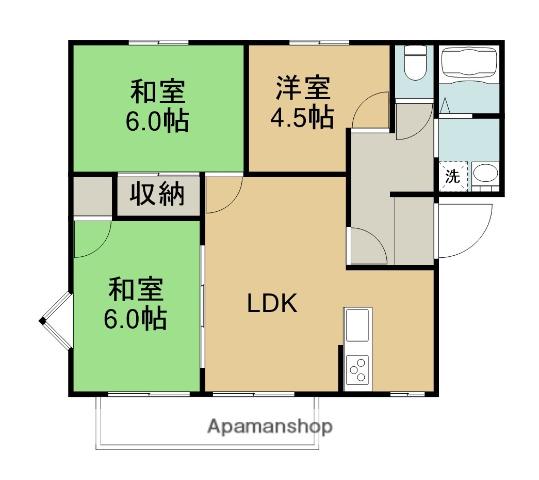 フレグランス牧C棟(3LDK/2階)の間取り写真
