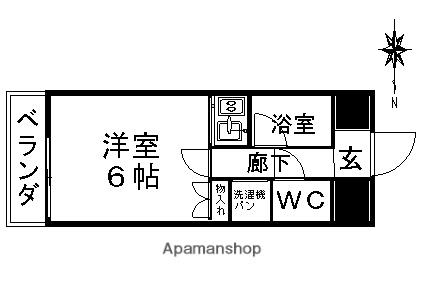 朝日プラザ長浜(ワンルーム/10階)の間取り写真
